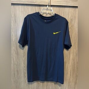Nike Dark Blue Tee with Bright Yellow Logo